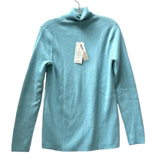 Chicos Womens Blue Turtleneck Sweater Size Medium Coolmax Technology NWT - Picture 2 of 12